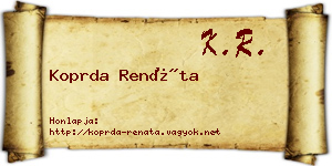 Koprda Renáta névjegykártya
